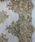 Champagne Sequin Embroidered Lace Fabric by the Yard, 54" Wide Floral Mesh Lace with Double Scalloped Edges